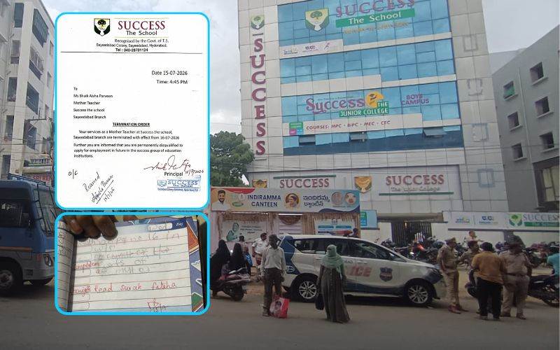 حیدرآباد: ہوم ورک ڈائری میں ٹیچرکیغلط پرتنازع: زعفرانی پارٹی کا ہنگامہ 